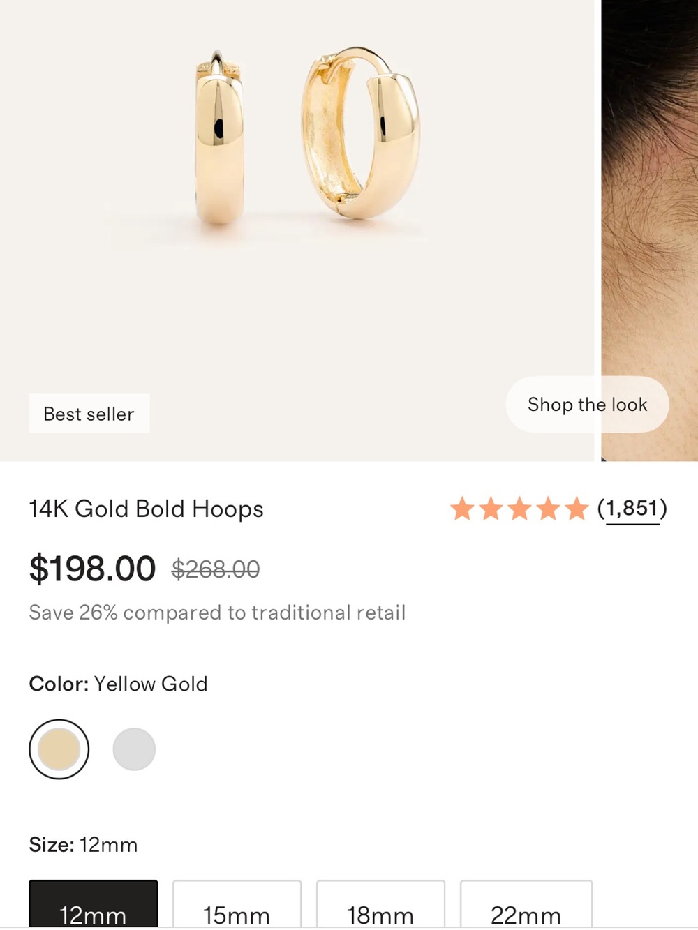 Quince Gold Mini Hoop Earrings
